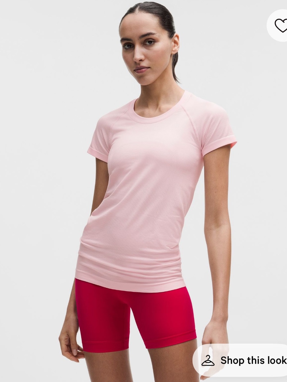 lululemon athletica swiftly tech 2.0 short sleeve hip length in pink pearl